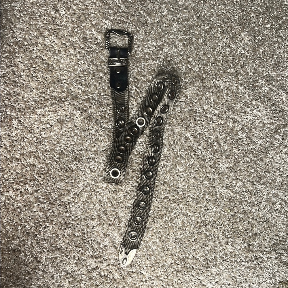 Express Black Belt with Silver Accents